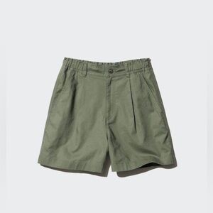 Uniqlo Cotton Linen Blended Shorts Olive Green